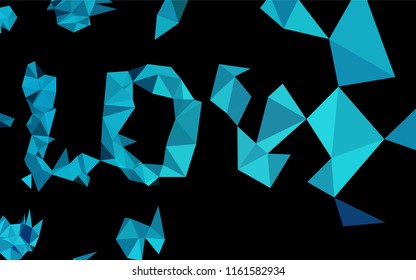 Dark BLUE vector abstract polygonal layout. Creative geometric illustration in Origami style with gradient. The best triangular design for your business.