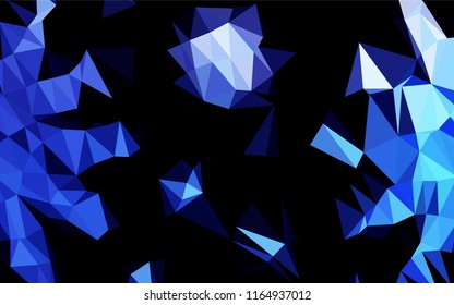 Dark BLUE vector abstract polygonal layout. Creative illustration in halftone style with gradient. Triangular pattern for your business design.