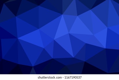 Dark BLUE vector abstract polygonal background. Modern abstract illustration with triangles. A completely new design for your leaflet.