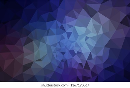 Dark BLUE vector abstract polygonal template. Creative illustration in halftone style with triangles. Best triangular design for your business.