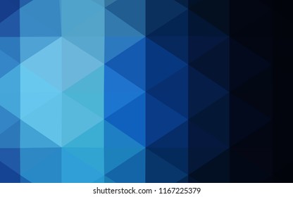 Dark BLUE vector abstract polygonal background. A sample with polygonal shapes. Brand-new design for your business.