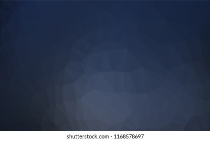 Dark BLUE vector abstract polygonal layout. Creative geometric illustration in Origami style with gradient. The completely new template can be used for your brand book.