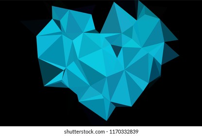 Dark BLUE vector abstract polygonal texture. An elegant bright illustration with gradient. The elegant pattern can be used as part of a brand book.