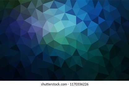 Dark BLUE vector abstract polygonal pattern. Colorful illustration in abstract style with triangles. Best triangular design for your business.