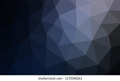 Dark BLUE vector abstract polygonal cover. Creative illustration in halftone style with gradient. Triangular pattern for your business design.