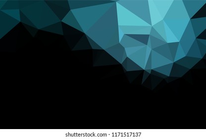 Dark BLUE vector abstract polygonal layout. A vague abstract illustration with gradient. Triangular pattern for your business design.