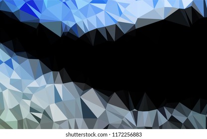 Dark BLUE vector abstract polygonal cover. A vague abstract illustration with gradient. The textured pattern can be used for background.