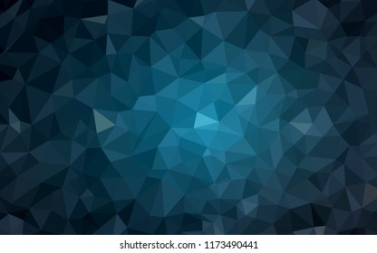 Dark BLUE vector abstract polygonal template. Geometric illustration in Origami style with gradient.  Pattern for a brand book's backdrop.