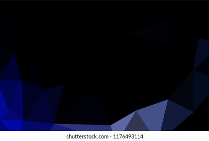Dark BLUE vector abstract polygonal layout. Shining colored illustration in a Brand new style. The best triangular design for your business.