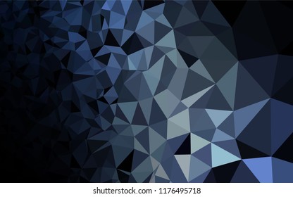 Dark BLUE vector abstract polygonal cover. Shining illustration, which consist of triangles. Triangular pattern for your business design.