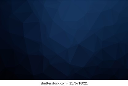 Dark BLUE vector abstract polygonal cover. Brand new colored illustration in blurry style with gradient. The elegant pattern can be used as part of a brand book.