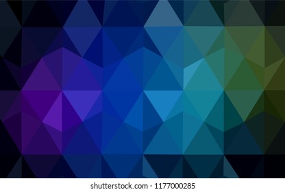 Dark BLUE vector abstract polygonal template. Colorful abstract illustration with triangles. Template for cell phone's backgrounds.