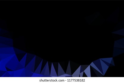 Dark BLUE vector abstract polygonal texture. Brand new colored illustration in blurry style with gradient. A completely new design for your business.