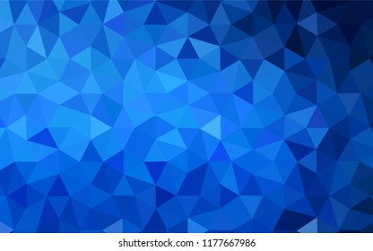 Dark BLUE vector abstract polygonal pattern. Glitter abstract illustration with an elegant triangles. Best triangular design for your business.