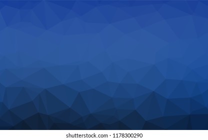 Dark BLUE vector abstract polygonal texture. Triangular geometric sample with gradient.  The polygonal design can be used for your web site.