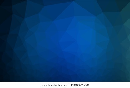 Dark BLUE vector abstract polygonal cover. Creative geometric illustration in Origami style with gradient. A completely new template for your business design.