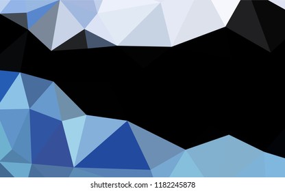 Dark BLUE vector abstract polygonal layout. Triangular geometric sample with gradient.  Triangular pattern for your business design.