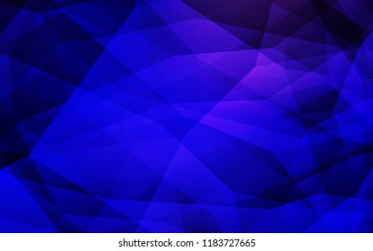 Dark BLUE vector abstract polygonal template. Shining colorful illustration with triangles. New template for your brand book.