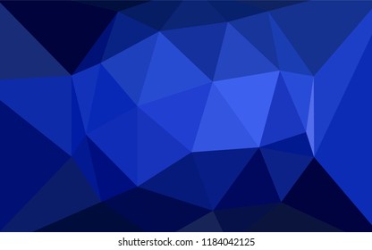 Dark BLUE vector abstract polygonal template. A sample with polygonal shapes. New template for your brand book.