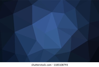 Dark BLUE vector abstract polygonal template. Shining polygonal illustration, which consist of triangles. Brand new style for your business design.