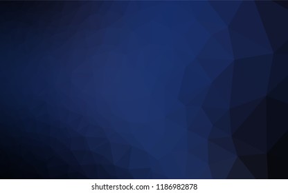 Dark BLUE vector abstract polygonal texture. Shining colored illustration in a Brand new style. A completely new template for your business design.