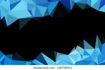 Dark BLUE vector abstract polygonal cover. Geometric illustration in Origami style with gradient.  A completely new design for your business.