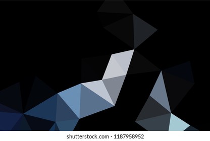 Dark BLUE vector abstract polygonal cover. Shining illustration, which consist of triangles. The elegant pattern can be used as part of a brand book.