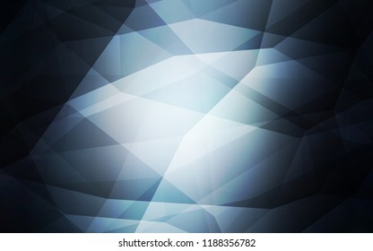 Dark BLUE vector abstract polygonal template. Shining polygonal illustration, which consist of triangles. Brand new style for your business design.