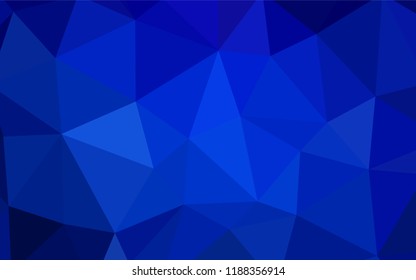 Dark BLUE vector abstract polygonal background. Shining colorful illustration with triangles. Template for cell phone's backgrounds.
