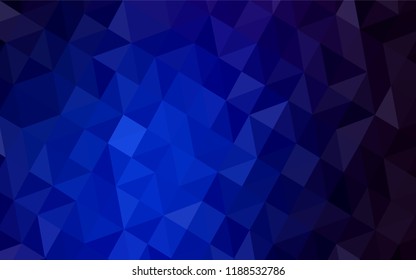 Dark BLUE vector abstract polygonal background. Polygonal abstract illustration with gradient. Brand new style for your business design.