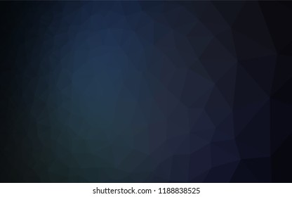 Dark BLUE vector abstract polygonal layout. Geometric illustration in Origami style with gradient.  The elegant pattern can be used as part of a brand book.