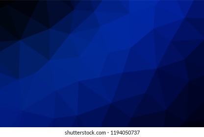 Dark BLUE vector abstract polygonal texture. Shining illustration, which consist of triangles. Triangular pattern for your business design.