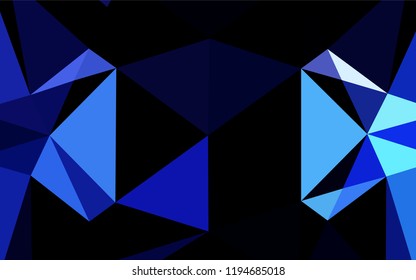 Dark BLUE vector abstract polygonal texture. Colorful illustration in abstract style with gradient. Triangular pattern for your business design.