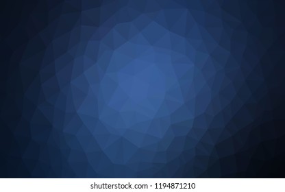 Dark BLUE vector abstract polygonal template. Modern abstract illustration with triangles. Brand new style for your business design.