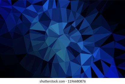 Dark BLUE vector abstract polygonal layout. Creative geometric illustration in Origami style with gradient. Triangular pattern for your business design.