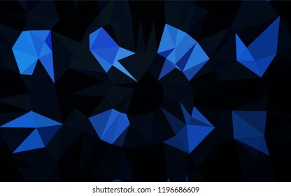 Dark BLUE vector abstract polygonal cover. Triangular geometric sample with gradient.  The best triangular design for your business.