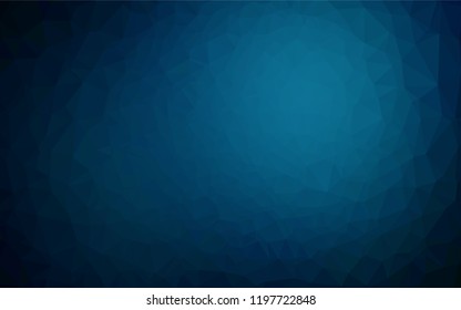 Dark BLUE vector abstract polygonal cover. Geometric illustration in Origami style with gradient.  The template can be used as a background for cell phones.