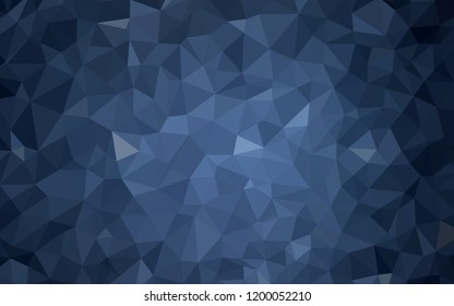 Dark BLUE vector abstract polygonal background. A completely new color illustration in a polygonal style. Template for cell phone's backgrounds.