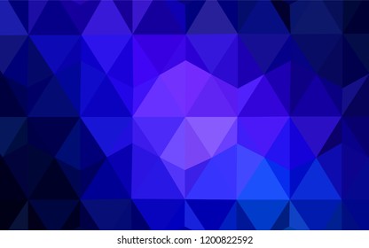 Dark BLUE vector abstract polygonal template. Creative geometric illustration in Origami style with gradient. Brand new style for your business design.