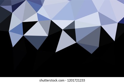 Dark BLUE vector abstract polygonal cover. Triangular geometric sample with gradient.  The elegant pattern can be used as part of a brand book.