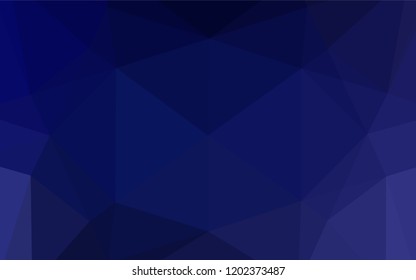 Dark BLUE vector abstract polygonal cover. Shining colored illustration in a Brand new style. A completely new design for your business.