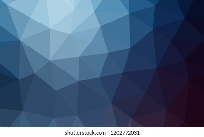 Dark BLUE vector abstract polygonal cover. Triangular geometric sample with gradient.  The completely new template can be used for your brand book.