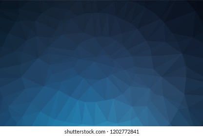 Dark BLUE vector abstract polygonal cover. Shining illustration, which consist of triangles. The elegant pattern can be used as part of a brand book.