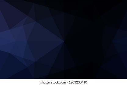 Dark BLUE vector abstract polygonal layout. Triangular geometric sample with gradient.  Brand new style for your business design.