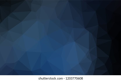 Dark BLUE vector abstract polygonal texture. Creative geometric illustration in Origami style with gradient. The completely new template can be used for your brand book.