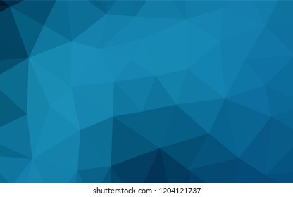 Dark BLUE vector abstract polygonal layout. Triangular geometric sample with gradient.  Triangular pattern for your business design.