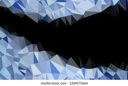 Dark BLUE vector abstract polygonal layout. A completely new color illustration in a vague style. Triangular pattern for your business design.