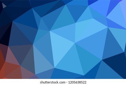 Dark BLUE vector abstract polygonal background. Colorful abstract illustration with triangles. Best triangular design for your business.