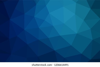 Dark BLUE vector abstract polygonal layout. Creative geometric illustration in Origami style with gradient. The elegant pattern can be used as part of a brand book.