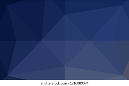 Dark BLUE vector abstract polygonal layout. Triangular geometric sample with gradient.  Triangular pattern for your business design.
